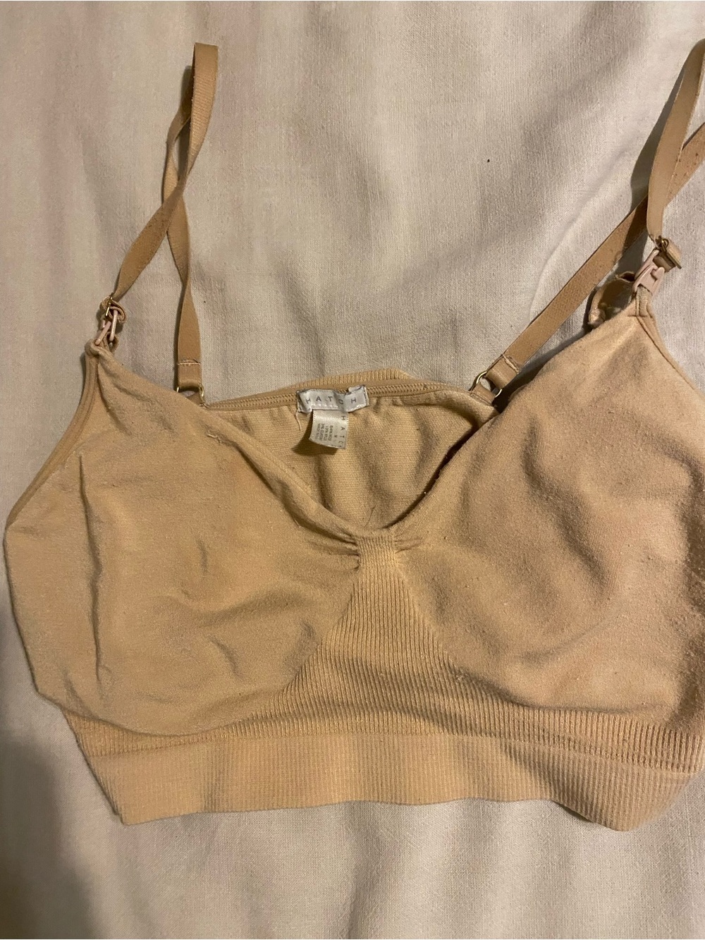 Hatch Beige Seamless Nursing Bralette